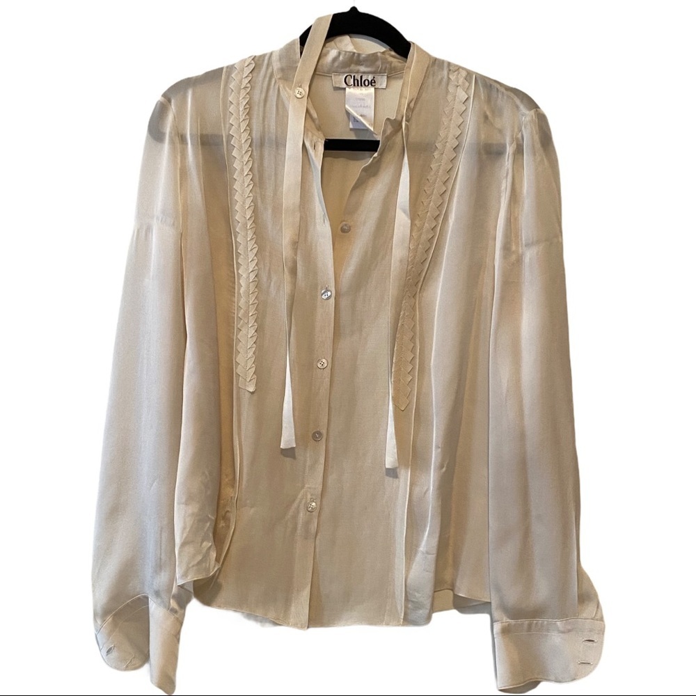 CHLOE  button up long sleeve  detail design